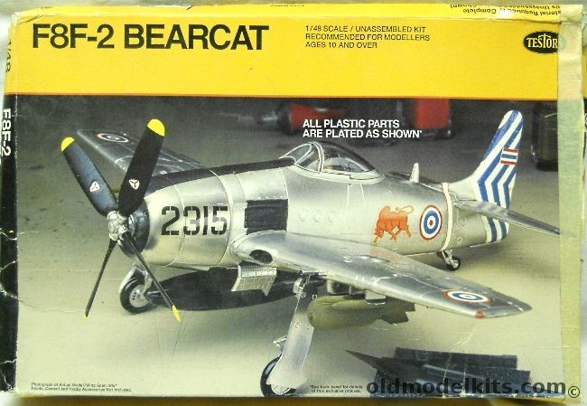 Testors 1/48 Grumman F8F-2 Bearcat Chrome Plated - (F8F2), 215 plastic model kit